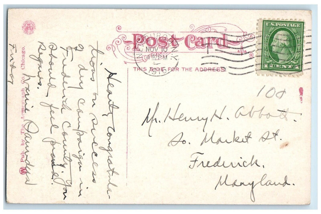1916 View Down The Incline Railroad Scene Mt. Beacon New York NY Posted Postcard