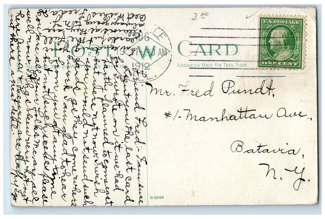 1912 View of Ellsworth Park Danville Illinois IL Antique Posted Postcard