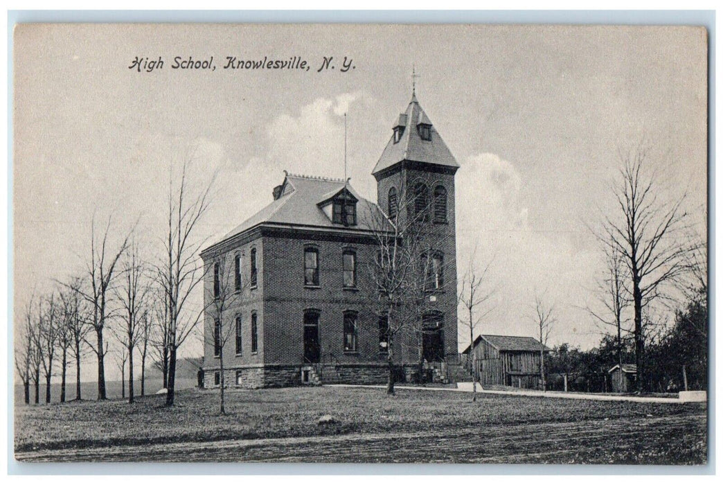 c1910's High School Building Knowlesville New York NY Unposted Antique Postcard