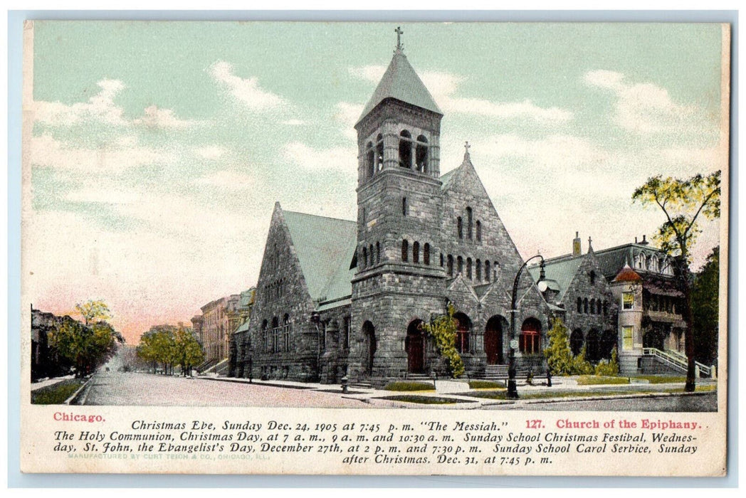 c1905 Church of the Epiphany Chicago Illinois IL Advertising Unposted Postcard