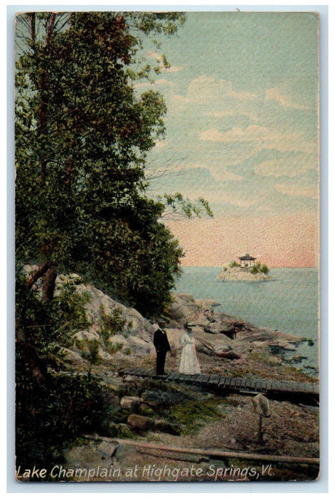 c1910 Lake Champlain at Highgate Springs Vermont VT Antique Postcard