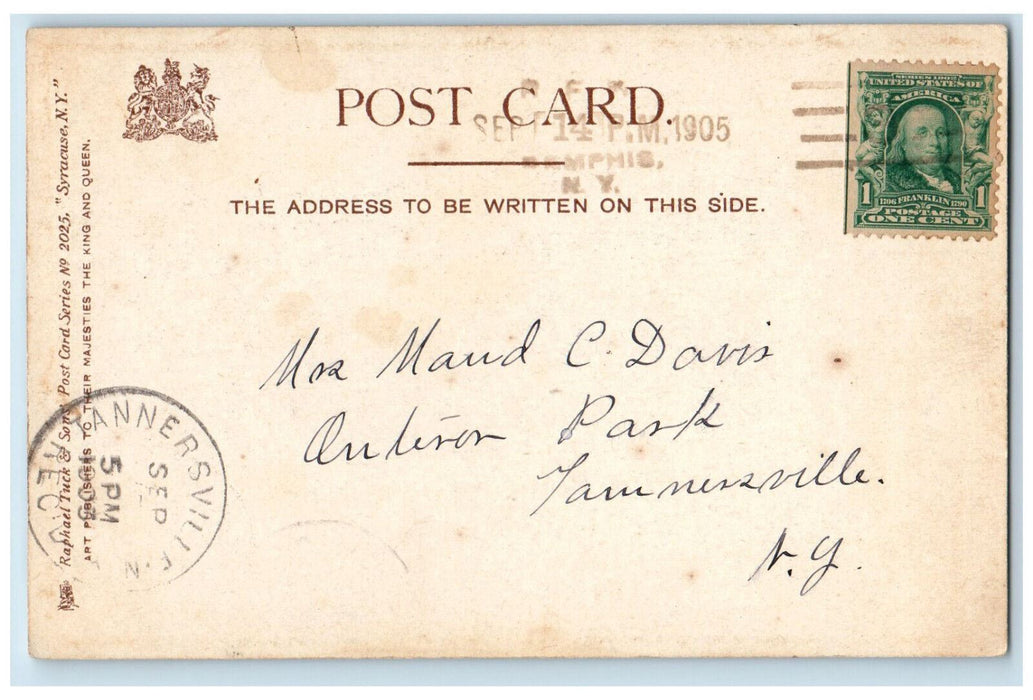 1905 Syracuse University Syracuse NY Tannersville NY Tuck Art Postcard