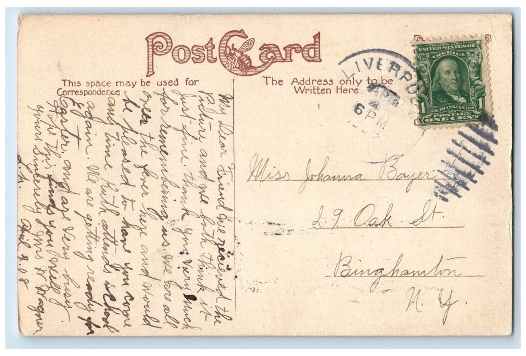 c1910 Post Office Building Syracuse New York NY Liverpool NY Postcard