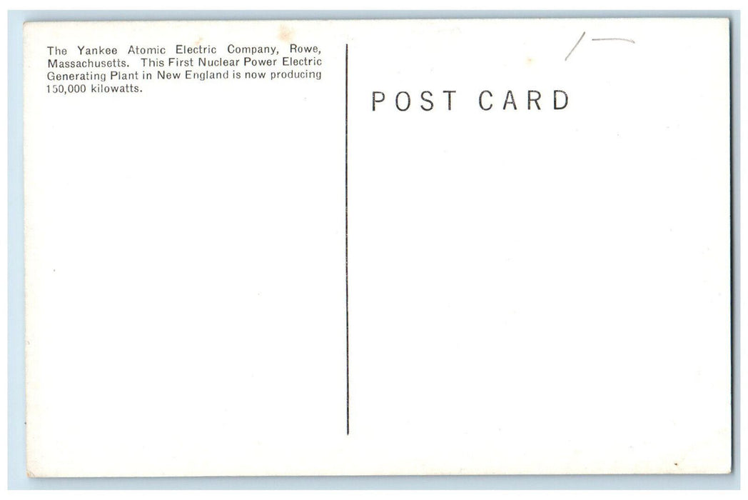 c1950s The Yankee Atomic Electric Company Rowe Massachusetts MA Vintage Postcard