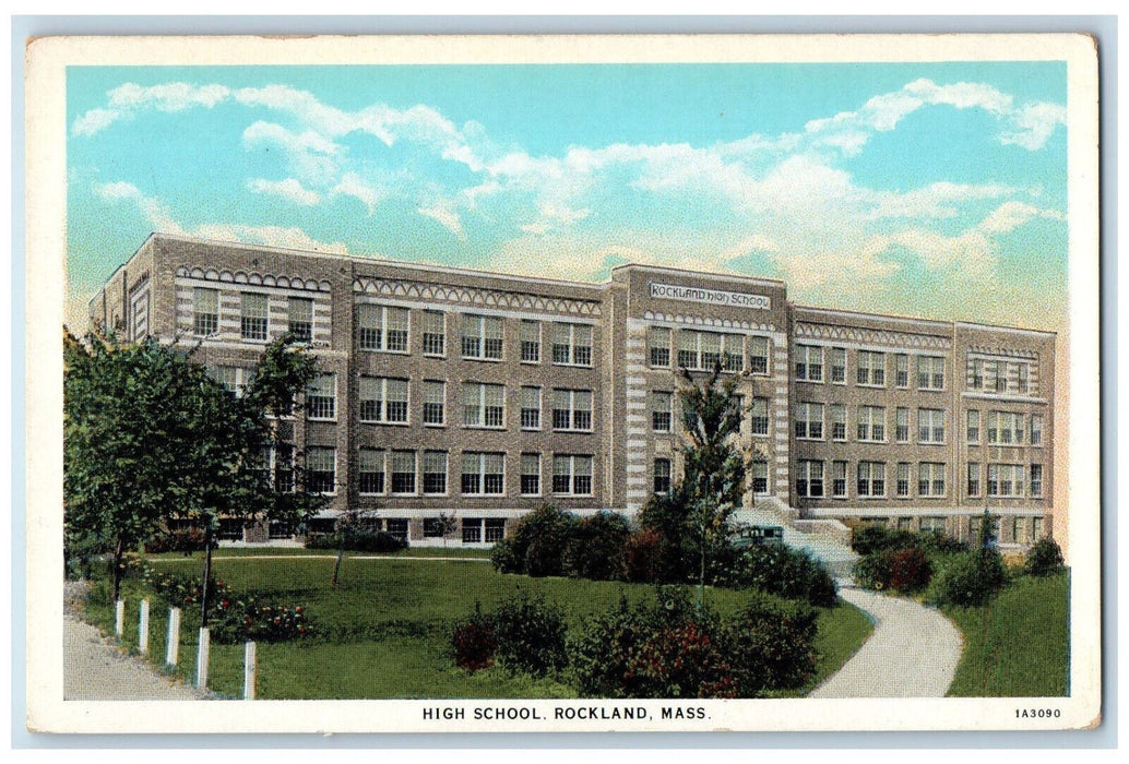 c1920's Small Way to High School Rockland Massachusetts MA Unposted Postcard