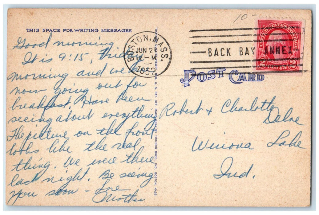 1952 Busy Day on the Beach View of Cyclone Revere Beach MA Posted Postcard