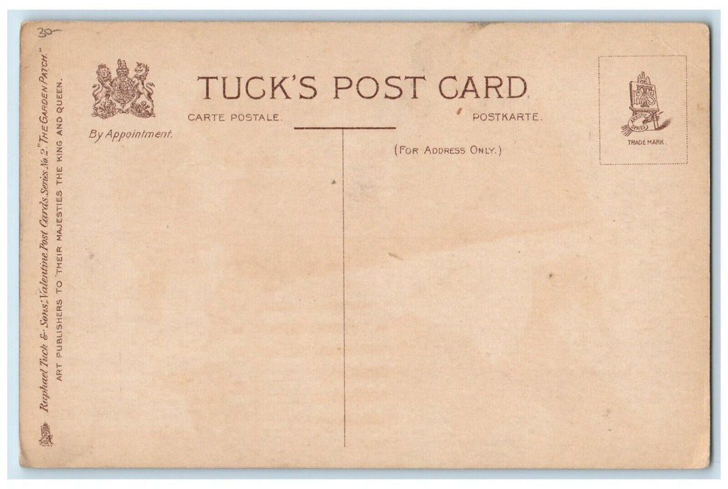 c1910's Valentine Girl Counting Finger Carrots Tuck's Unposted Antique Postcard