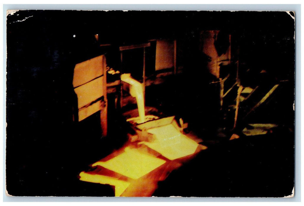 c1950's Pouring of Copper at Noranda Mines Rouyn-Noranda Quebec Canada Postcard