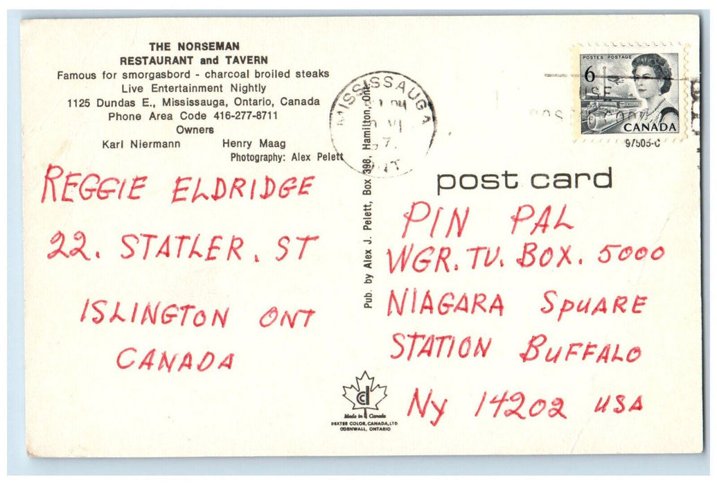 c1960s The Norseman Restaurant and Tavern Dining Multiview Canada Postcard