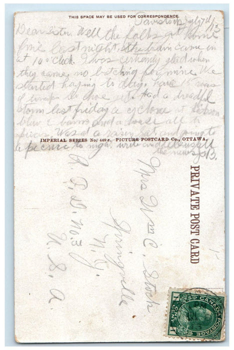 1913 View of Windsor Hotel Montreal Quebec Canada Antique Posted Postcard