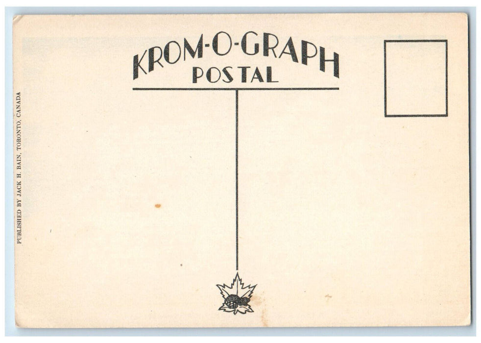 c1940's Wasaga Beach Ontario Canada Antique Posted Krom-O-Graph Postcard
