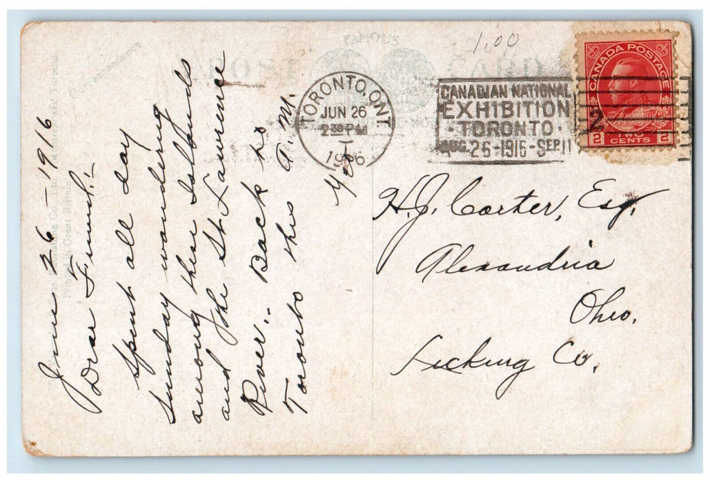 1916 Kerry Point Canadian Channel Thousand Islands Ontario Canada Postcard