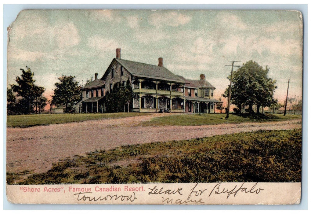 1907 View of "Shore Acres" Famous Canadian Resort Canada Posted Antique Postcard