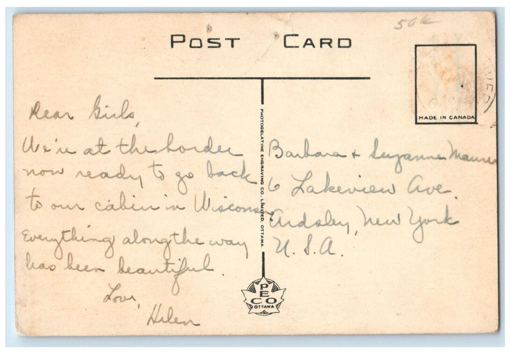 c1930's C.P.R. Docks Steamer Keewatin Fort William Ontario Canada Postcard