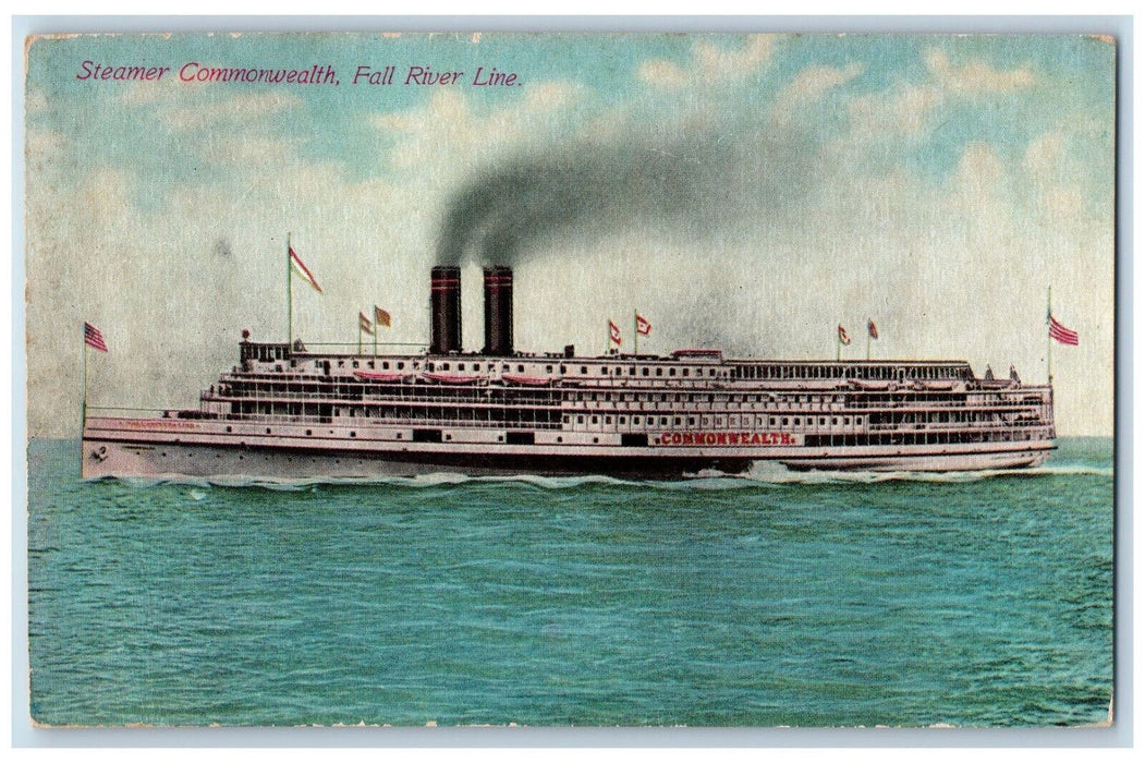 c1910 Steamer Commonwealth Fall River Line Canada Antique Unposted Postcard