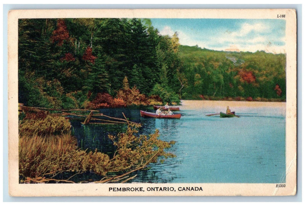 1962 Boating Scene at Pembroke Ontario Canada Vintage Posted Postcard