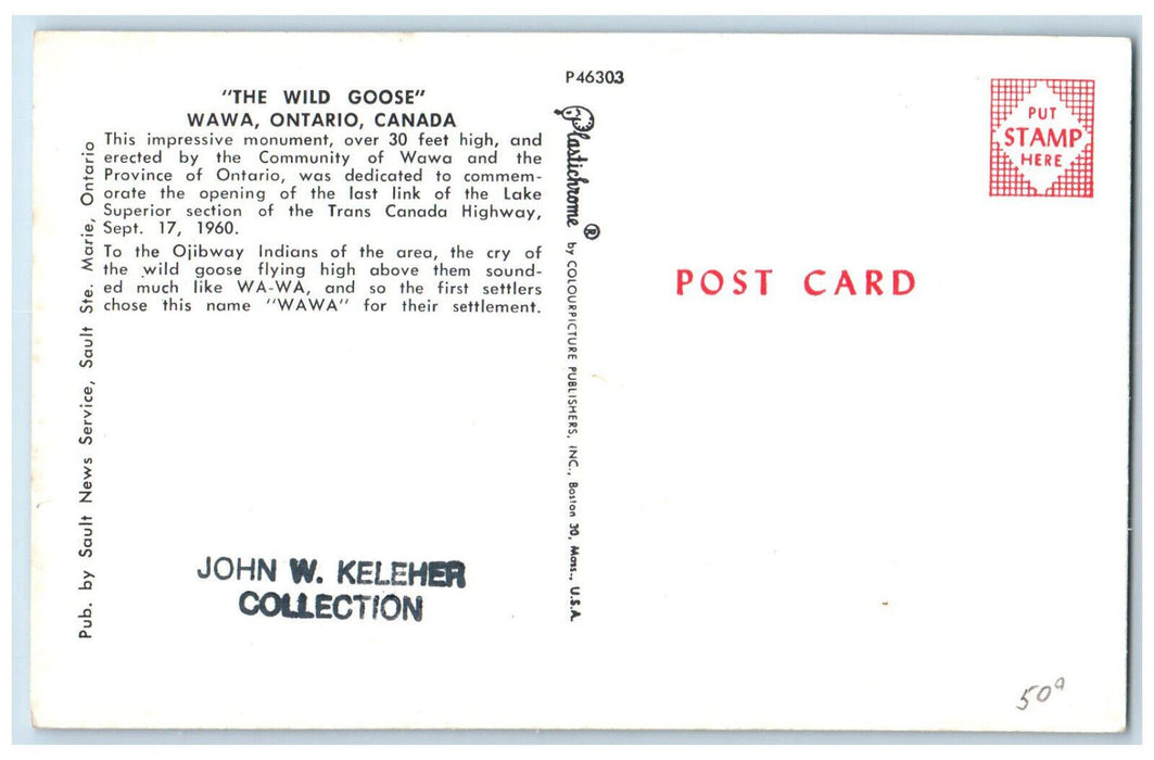 c1960's The Wild Goose Wawa Ontario Canada Vintage Unposted Postcard
