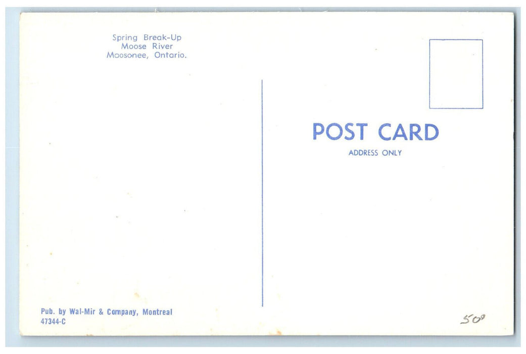 c1910 Spring Break-Up Moose River Moosonee Ontario Canada Vintage Postcard