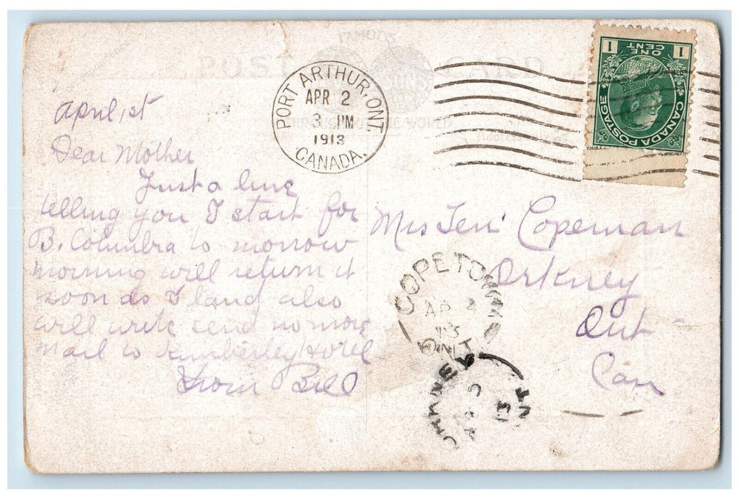 1913 Waputekh Ice Fields Yoho Valley Canadian Rockies BC Canada Postcard
