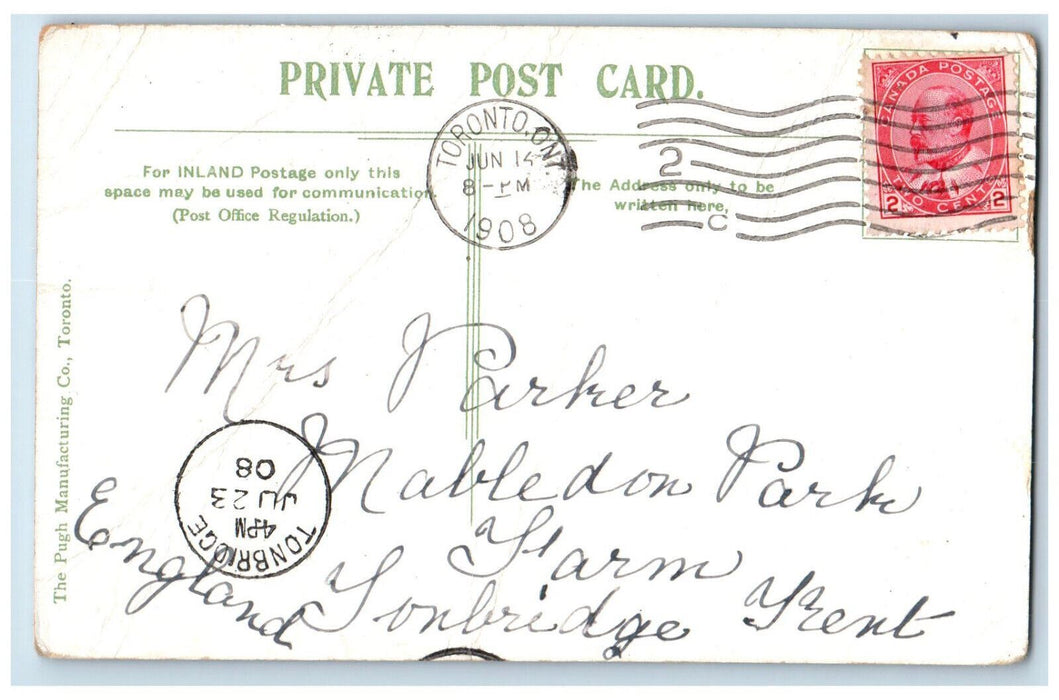 1908 Toronto St. Showing Post Office Toronto Ontario Canada Postcard