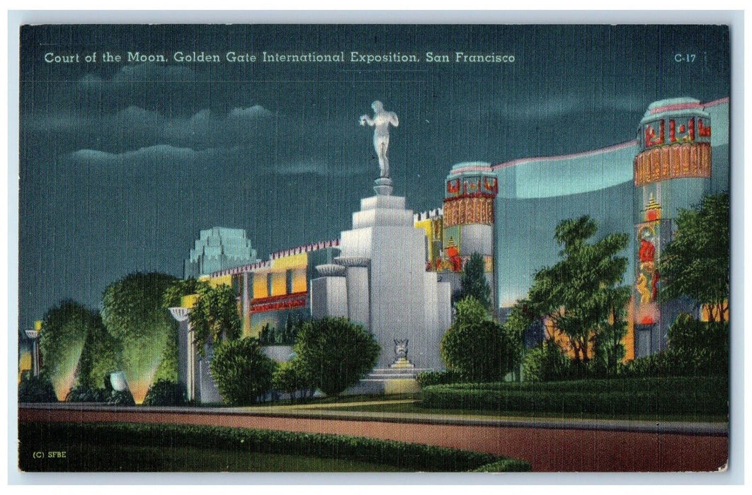 1939 Court Moon Golden Gate International Exposition San Francisco CA Postcard