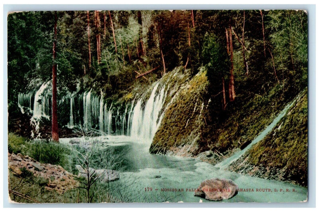 1909 Mossbrae Falls California Shasta Route Shasta Springs Waterfalls Postcard