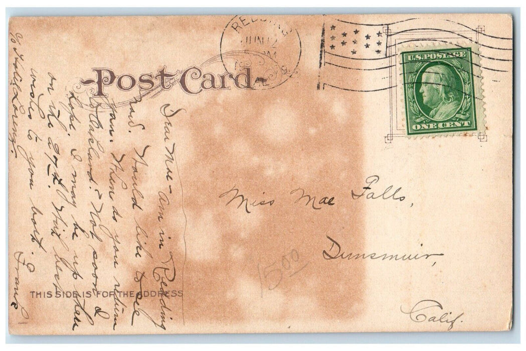 1909 Hotel Lorenz Public Library Yuba St Redding California CA Posted Postcard