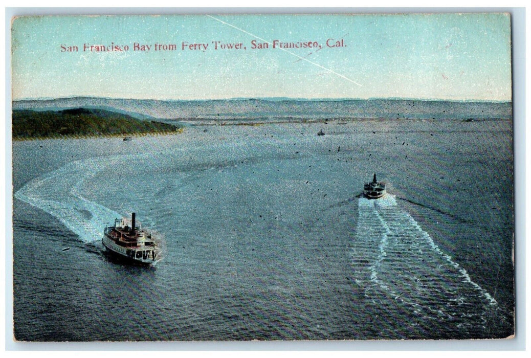 1910 San Francisco Bay Ferry Tower Steamer San Francisco California CA Postcard