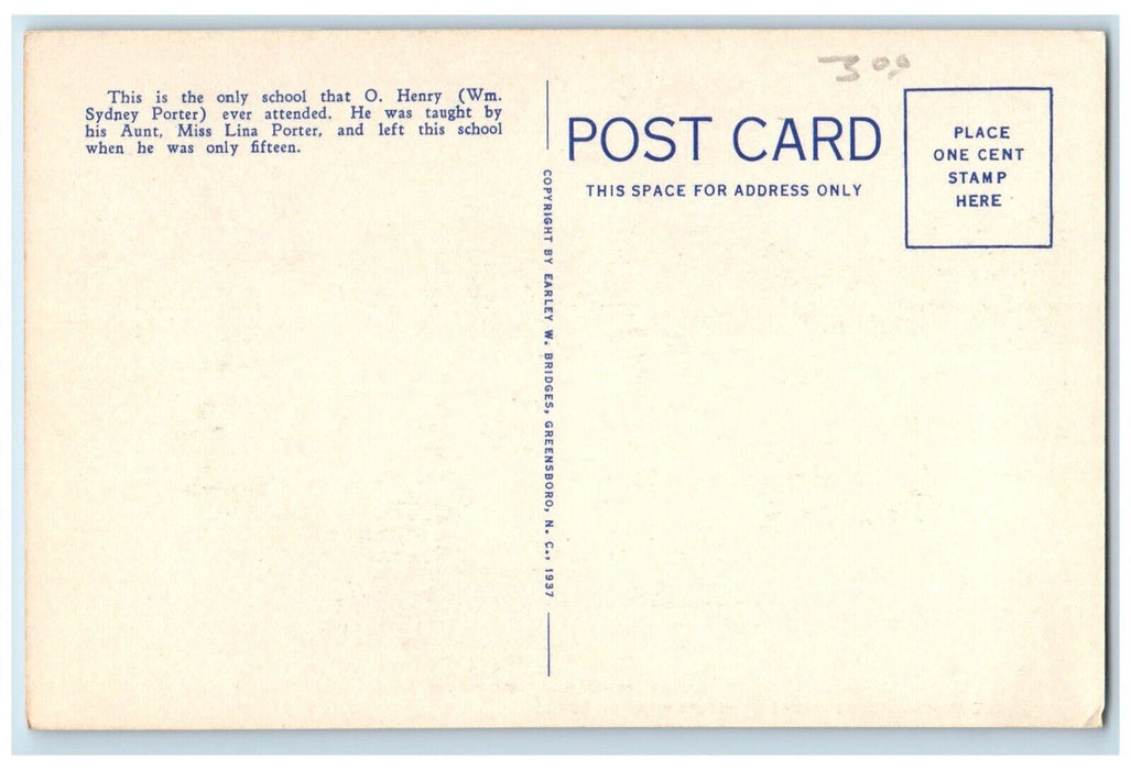 c1940 Little School House Where Henry Went School Henry Ms. Lina Porter Postcard
