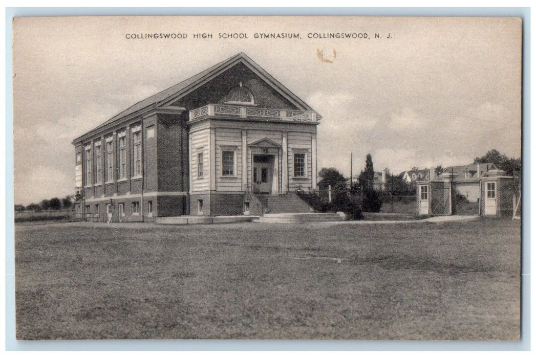 c1940 Collingswood High School Gymnasium Field Collingswood New Jersey Postcard