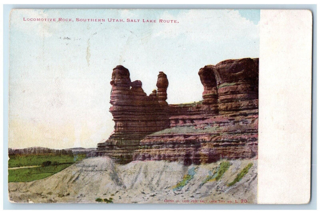 1907 Locomotive Rock Southern Utah Salt Lake Route Los Angeles Utah UT Postcard