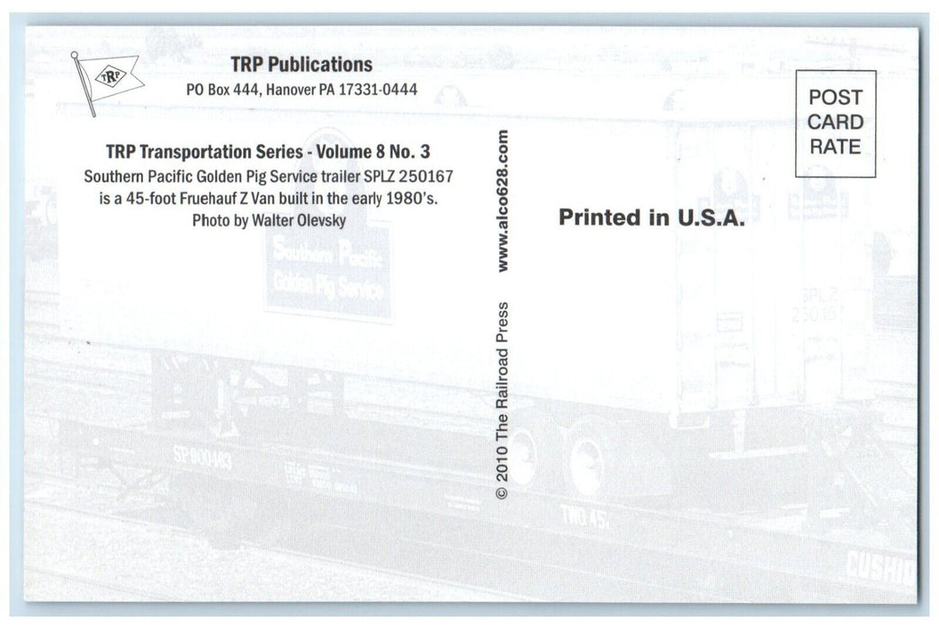 c1960 TRP Publications Transportation Series Hanover Pennsylvania PA Postcard