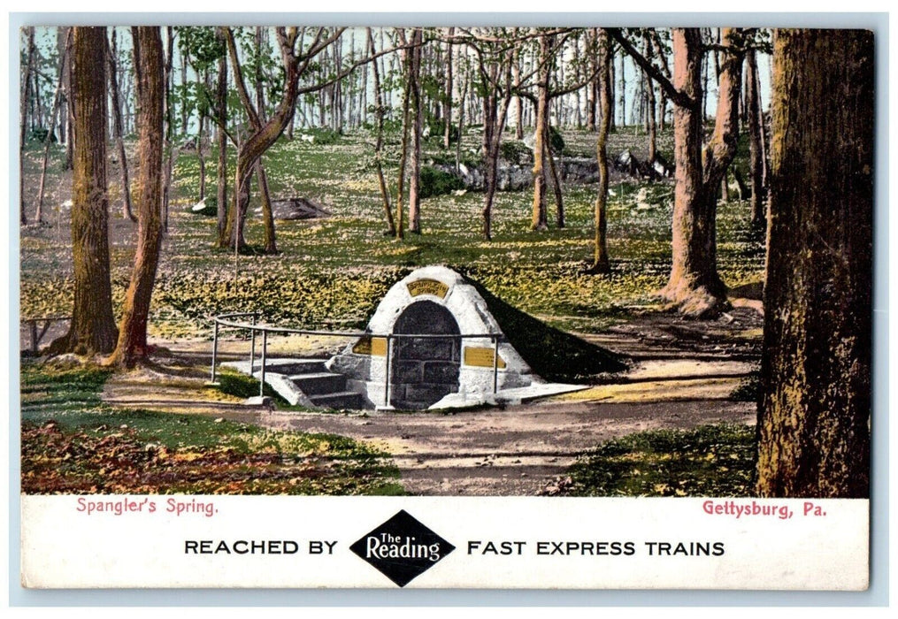 c1905 Spangler's Spring Gettysburg Pennsylvania PA Railroad Advertising Postcard