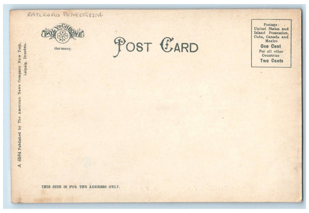 c1905 Spangler's Spring Gettysburg Pennsylvania PA Railroad Advertising Postcard