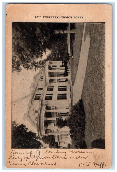 1905 Scene of Arbor Lodge Nebraska City NE Souvenir of Nebraska City Postcard