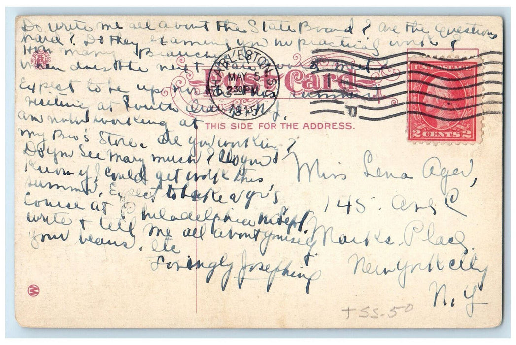 1915 Sailboats at Carter Lake Omaha Nebraska NE Antique Posted Postcard