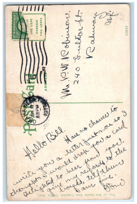 1917 Pond in Kountze Park Omaha Nebraska NE Antique Posted Postcard