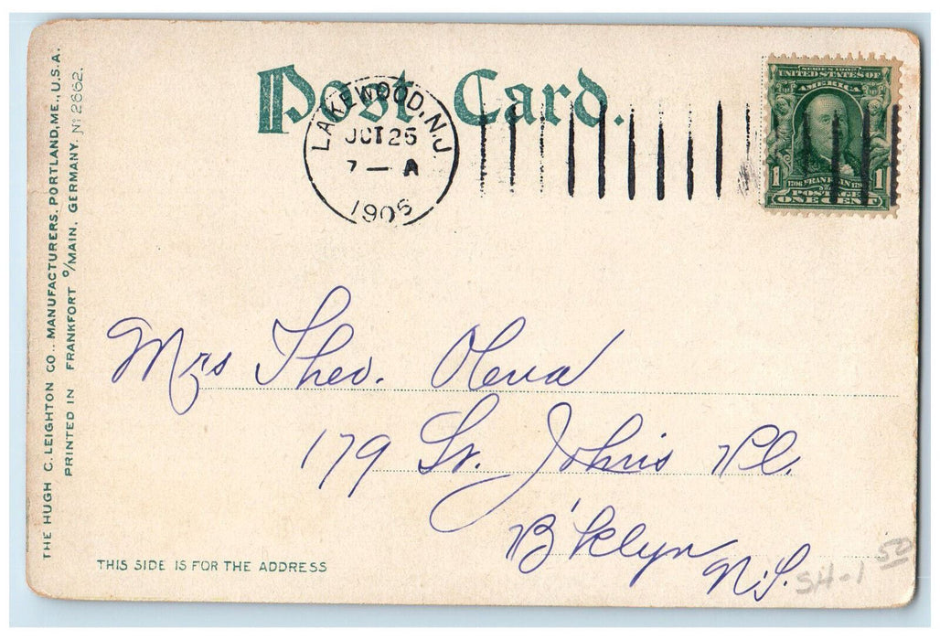 1905 Geo J. Goulds Georgian Court Italian Gardens Lakewood NJ Postcard