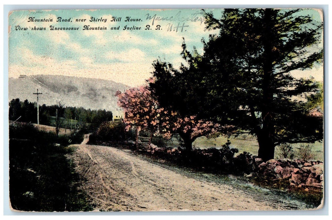1911 View Shows Uncanoonuc Mountain Incline Railroad Manchester NH Postcard