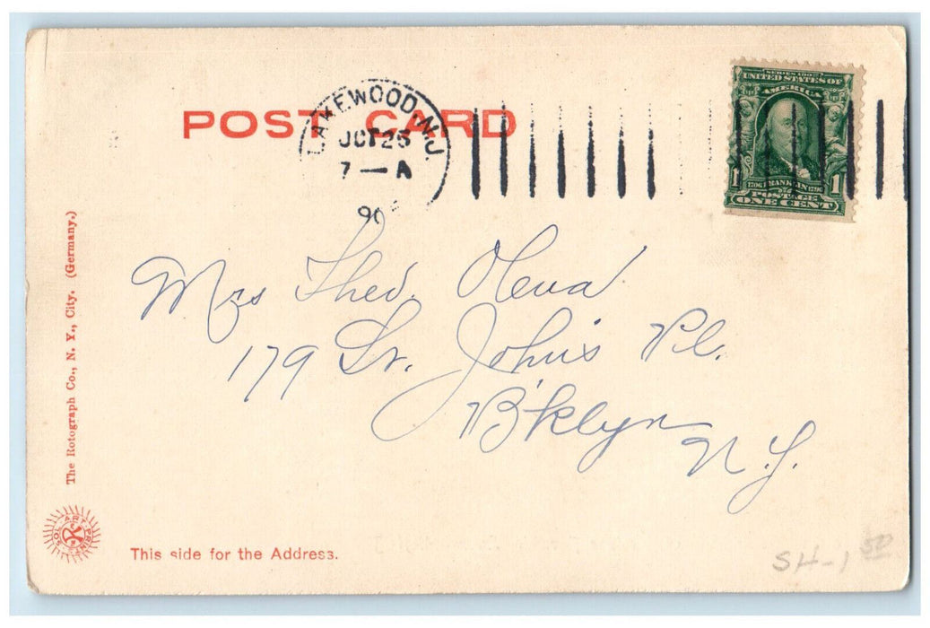 c1905 Georgian Court Neptune Fountain Lakewood New Jersey NJ Postcard