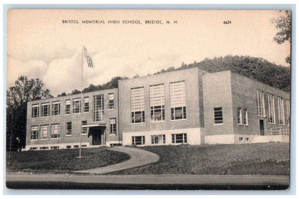 c1910 Bristol Memorial High School Bristol New Hampshire NH Antique Postcard
