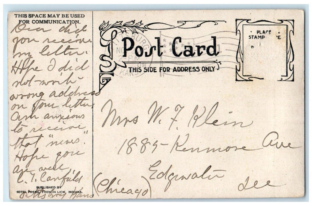 Famous Pluto Spring French Lick Springs Hotel French Lick Indiana IN Postcard