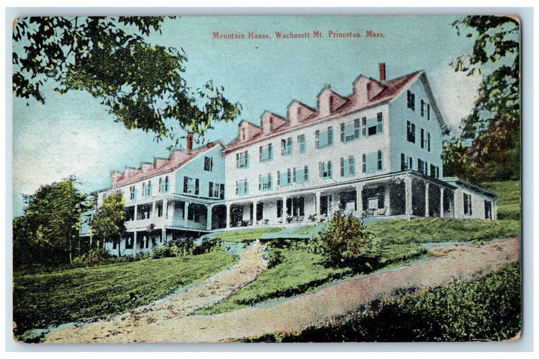 1911 Mountain House Wachusett Mt. Princeton Massachusetts MA Antique Postcard