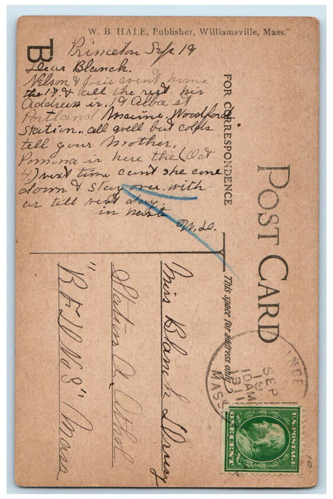 1911 Mountain House Wachusett Mt. Princeton Massachusetts MA Antique Postcard