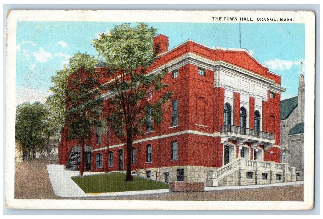 c1920's The Town Hall Orange Massachusetts MA Chas W Hughes Unposted Postcard
