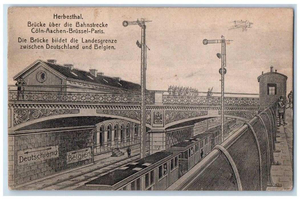 Herbesthal Brucke Die Bahnstrecke Coln Aachen Brussel Paris Belgium Postcard