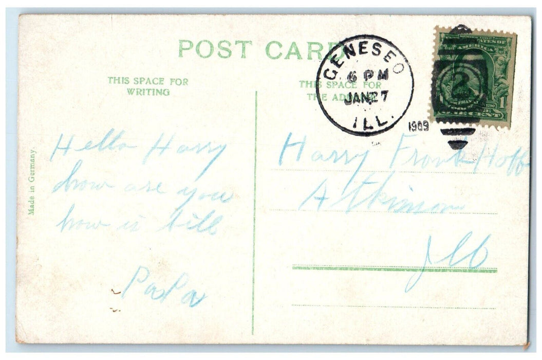 1909 Scene In Al Fresco Park Peoria Geneseo Illinois IL, Ferris Wheel Postcard