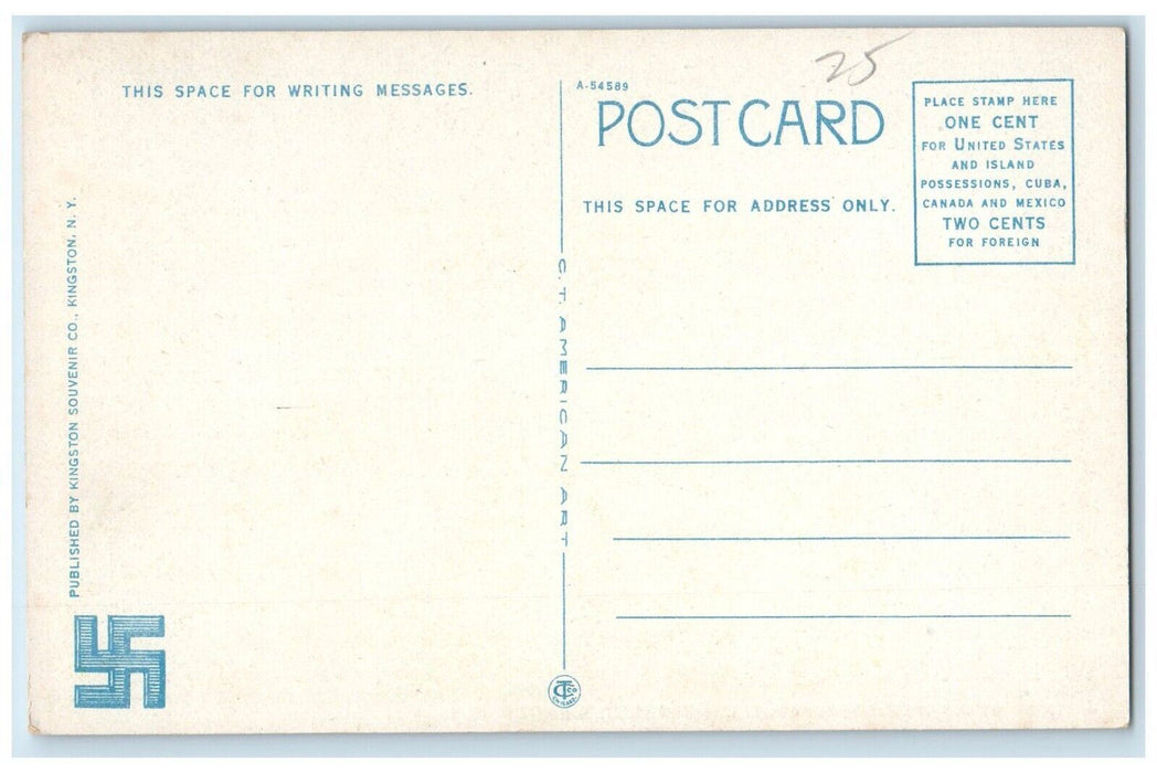 c1930's Bird's Eye View Rondout Looking West Kingston New York NY Postcard