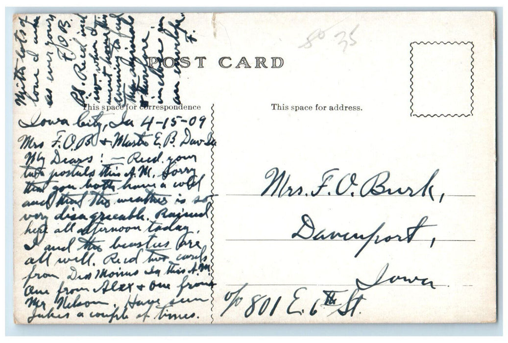 1909 Hall Of Anatomy & Medical Laboratory State University Of Iowa IA Postcard