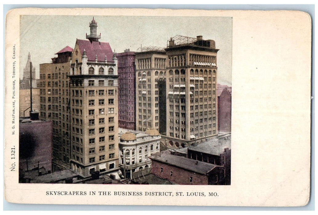 1904 Skyscrapers in the Business District St. Louis Missouri MO Antique Postcard